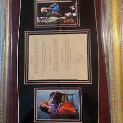 Janis Joplin SIGNED Handwritten Lyrics Framed w/ LOA