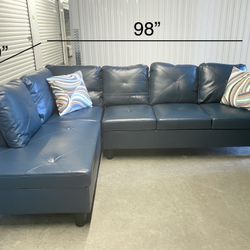 Free Delivery- Brand New Till Color Leather Sectional Sofa with left facing chaise