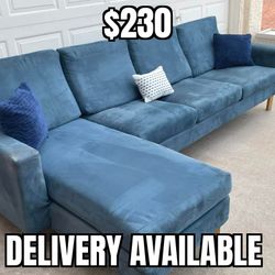 Blue SECTIONAL $230, Delivery Available*