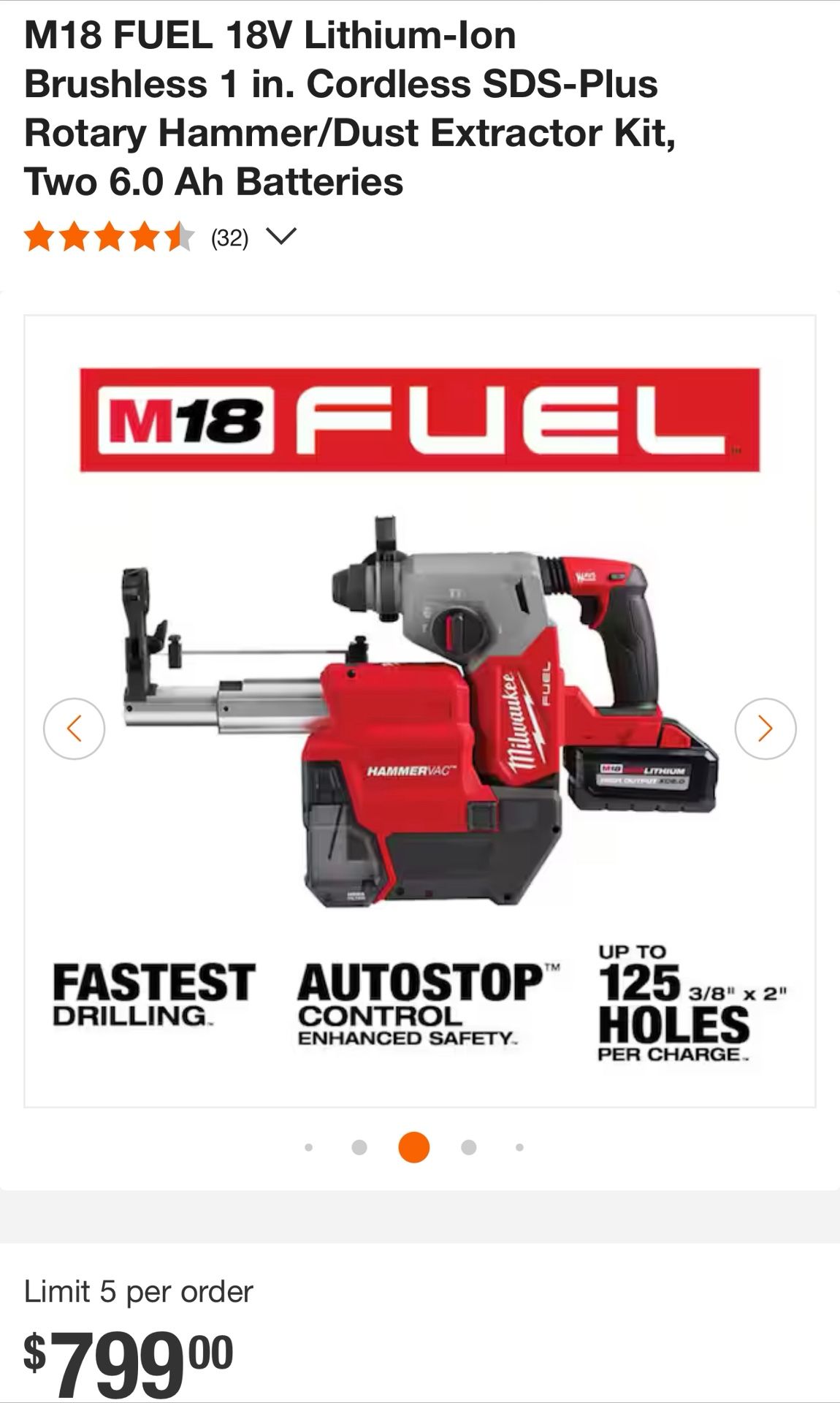 Milwaukee Rotary Hammer 1 SDS Plus