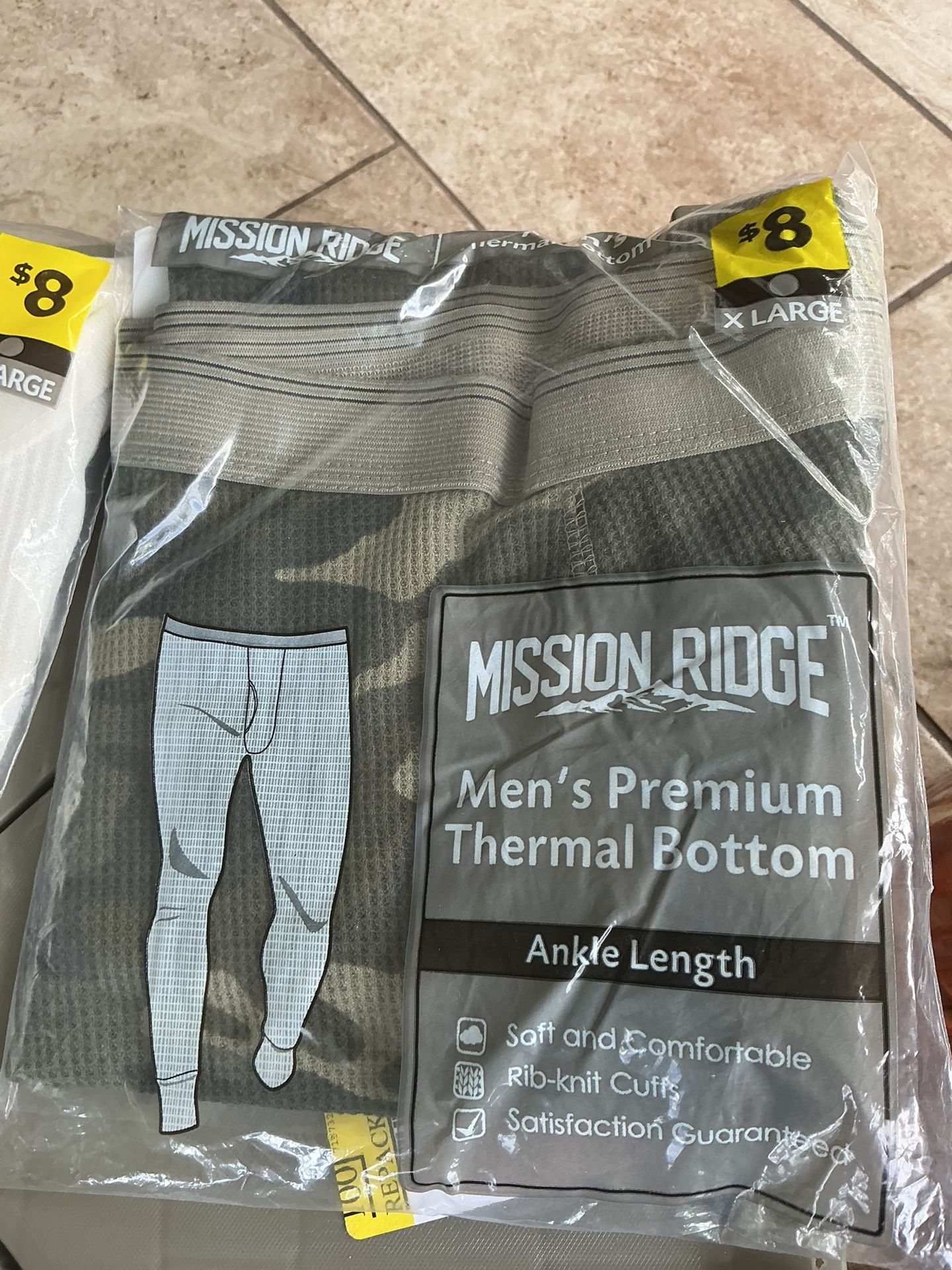 Brand New Mission Ridge Men's Premium Thermal Bottom, Camouflage, Xl 