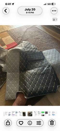 Luxury Quilted Leather Car Floor Mats Set
