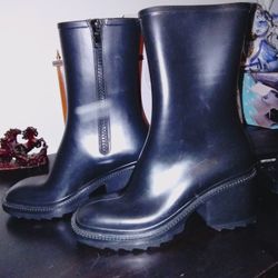 NwoB! Women's I.N.C Black Chunky Rainboots! sz. 7 