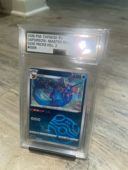 Vaporeon #0209 Chinese SV Gem Packs Vol. 2 Master Ball AGS Gem Mint 9.5