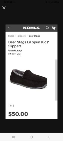 Deer Stags Boys Slippers  Never Worn Size 2