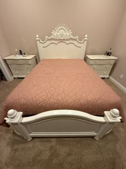 Bed Frame And Two Nightstands