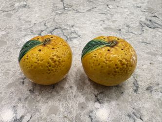 Miniature Orange Salt and Pepper Shakers