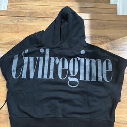 Civil Regime Cropped Hoodie Sz Large Oversize New