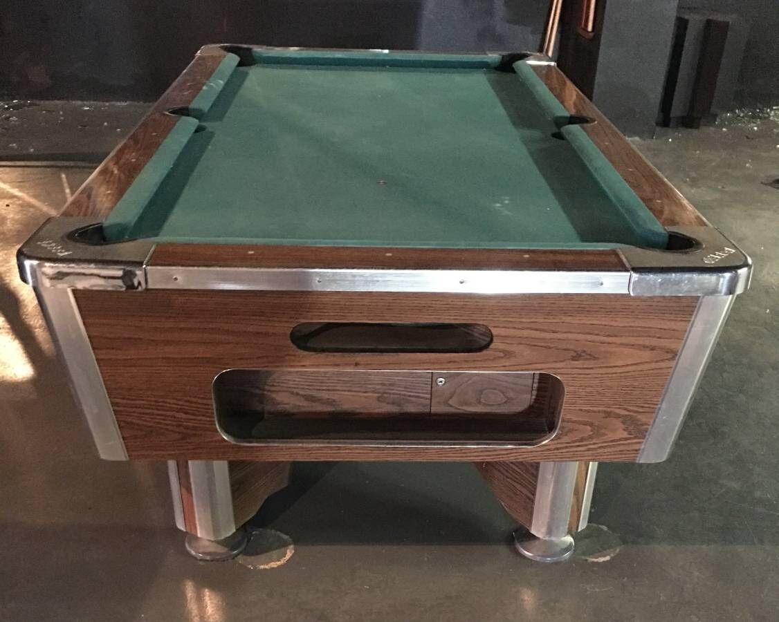 Pool table, coin operated