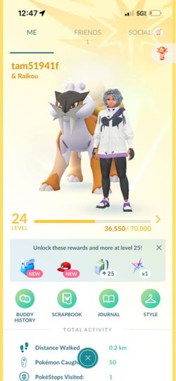 lv. 24 shiny raikou account
