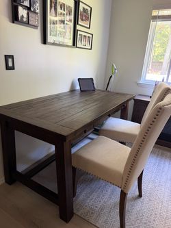 Rustic Dark Wood Computer Desk
