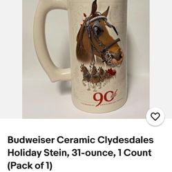 Collectors Budweiser 90th Anniversary Beer Stein-NEW