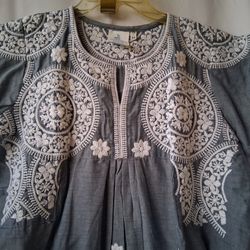 Blusa Larga, Vestido o Bluson. Color Gris,  Medida 46 o Large.