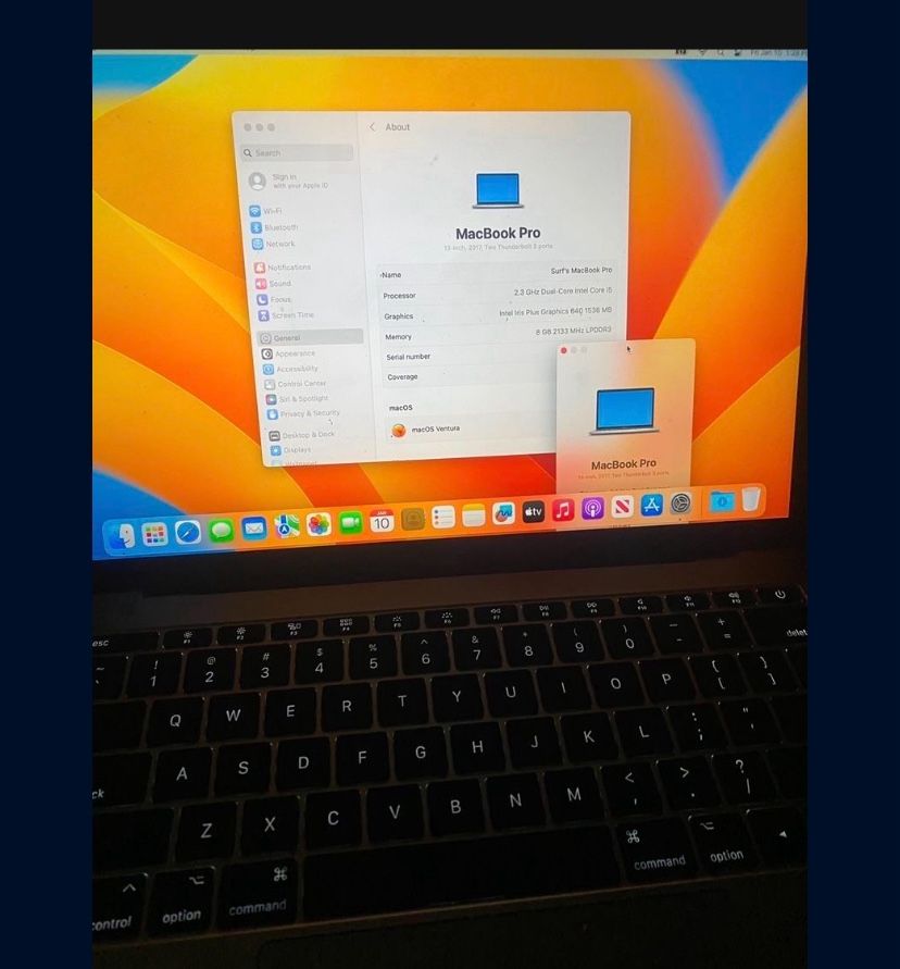 MacBook Pro 2017 8G Ram 128G SSD OS Ventura - Thunderbolt Charger