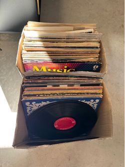 Lot of Approximately 65 Vintage Vinyl Records – Poor Condition, Untested