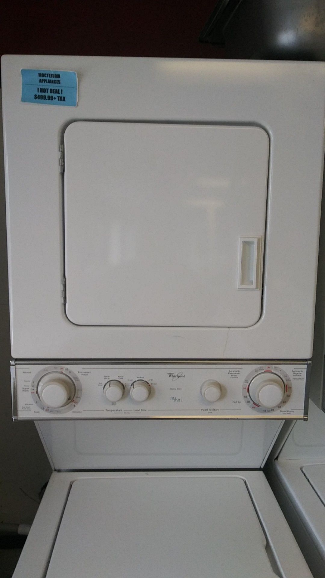 Whirlpool Stackable washer and gas dryer