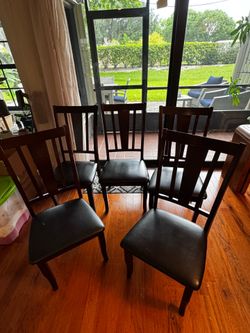 Wood dining chairs - set of 5