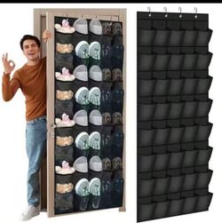 Over The Door Shoe Organizer With 40 Clear Pockets, Hanging Closet Storage Rack For 20+ Pairs Of Shoes, Waterproof PVC Space-Saving Headphone & Cell P