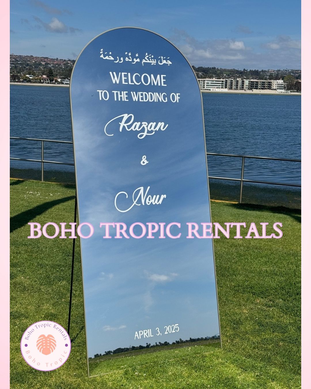 Wedding Welcome Sign - Gold Mirror