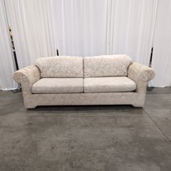 Cream Floral Jacquard Rolled Arm Sofa