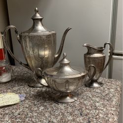 Community Plate 3 Piece Tea Set # 11902
