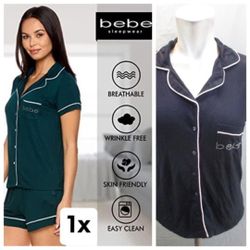 New Women's Pajamas Set Size XL Only Available In Dark Gray From Bebe 