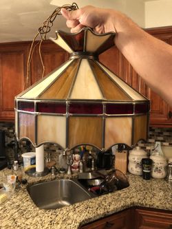 Antique Tiffany style hanging light