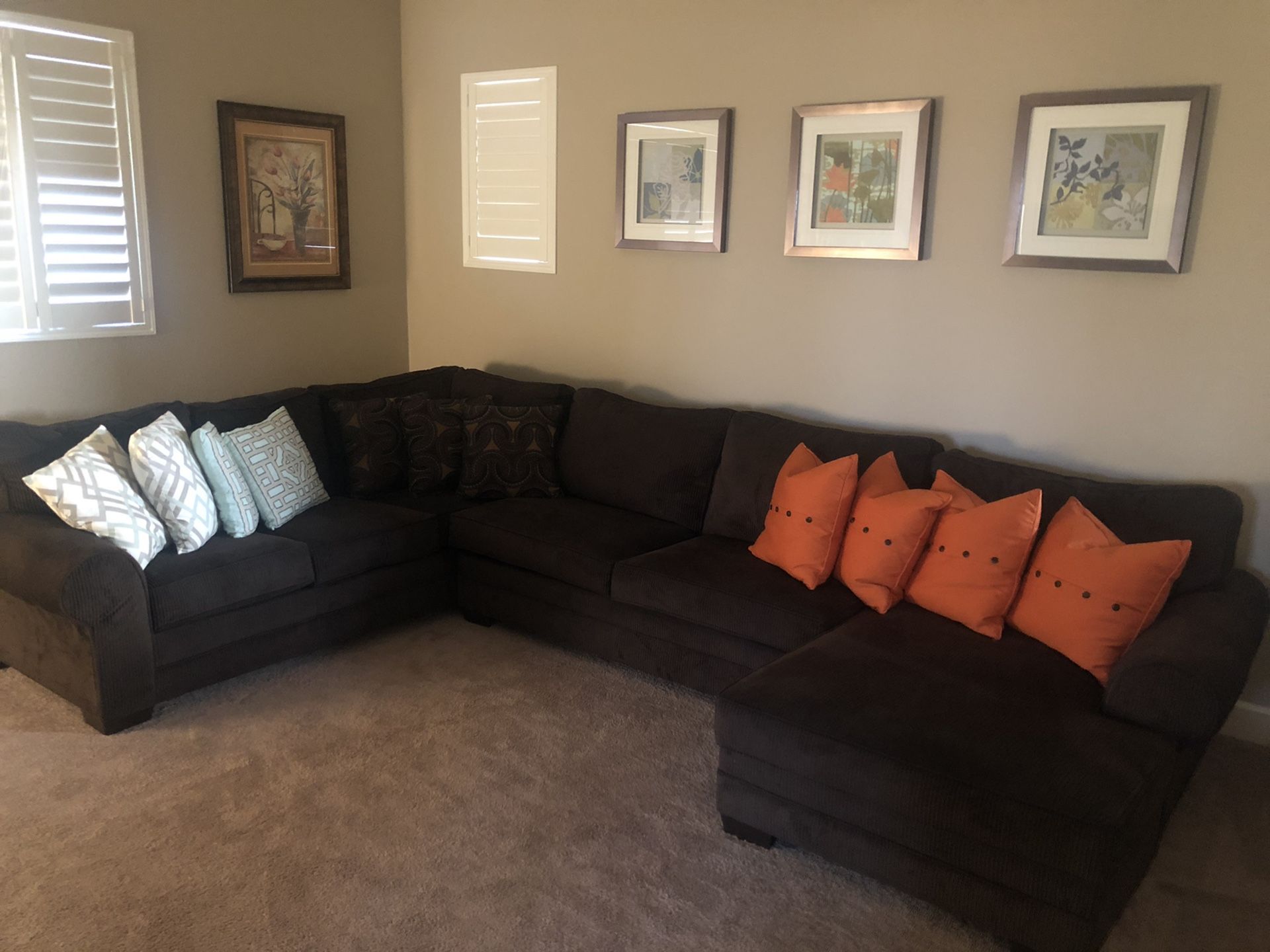Ashley dark brown sofa (Made in the USA)