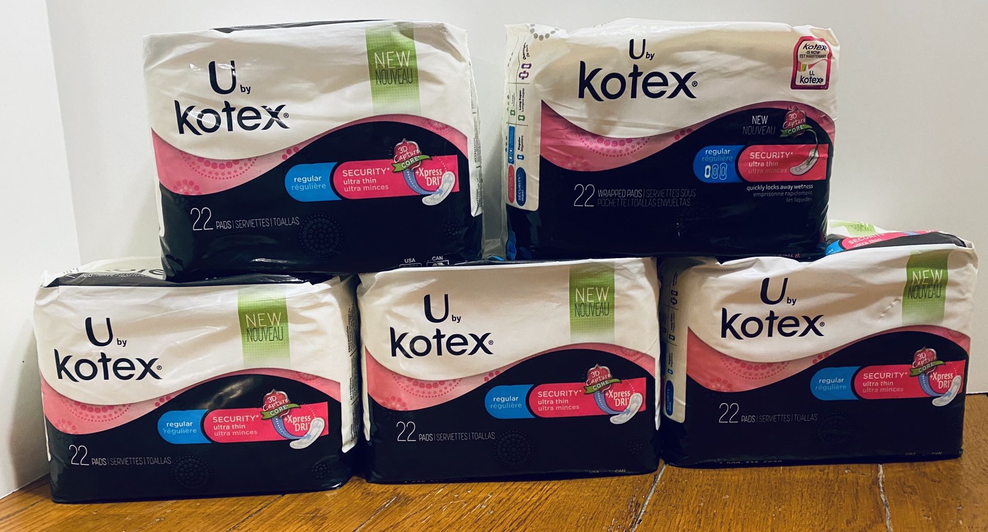 U by Kotex Security Ultra Thin Regular Pads (Set of 5)