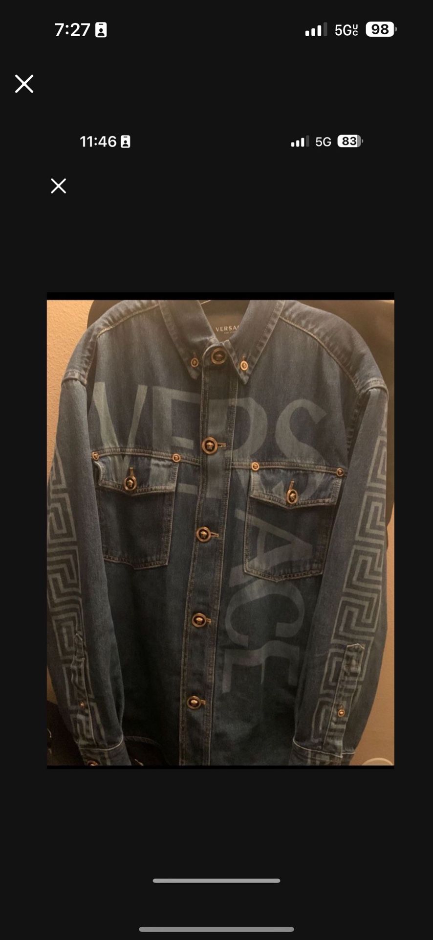 New Versace Denim Jacket XXLarge $2600 Cash Offer Only