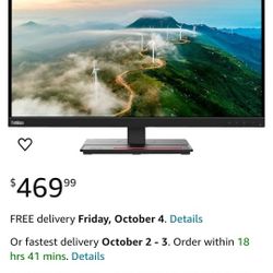 27 In LENOVO Monitors 