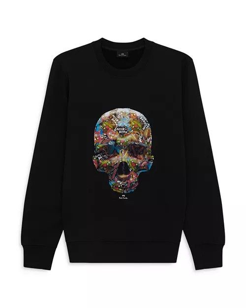 Paul Smith Ps Men's Sticker Skull Sweatshirt Size M Black