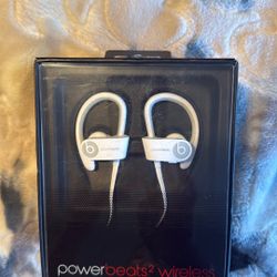 Beats by Dr. Dre POWERBEATS 2 White/Grey Wireless Headphones B0516 New/Sealed