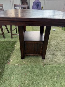 Dark Wood Counter Height Dining Table