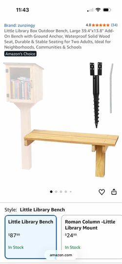 Outdoor bench with anchor