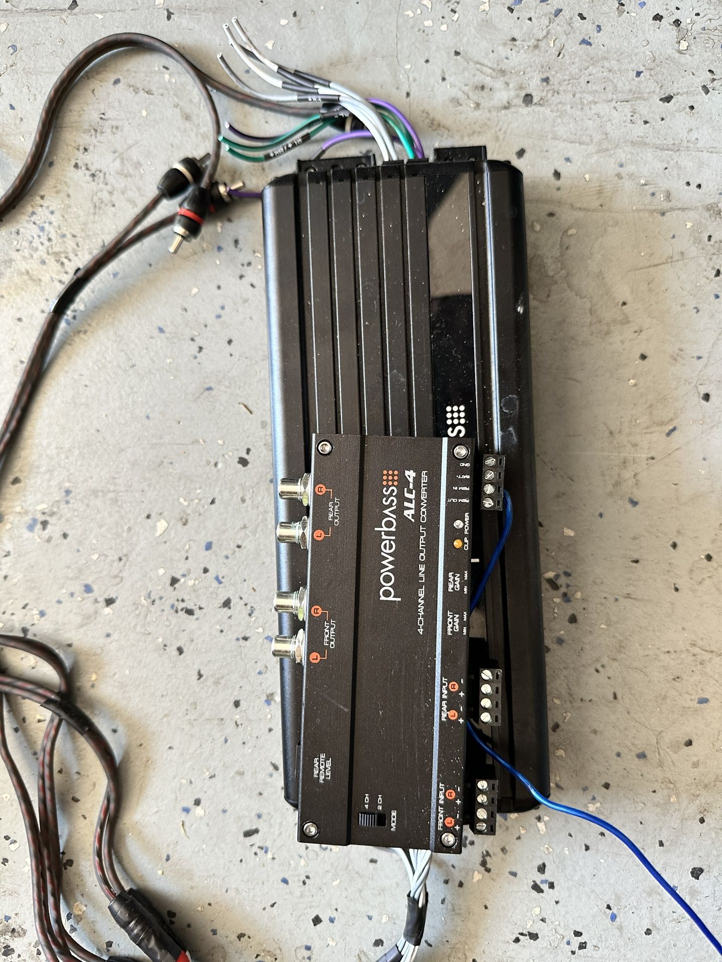 Powerbass XL-900.5 5 Channel Amplifier And Powerbass 4 Channel Like Output Converter