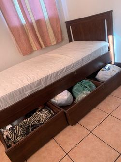 Twin Storage Bed Frame with Mattress