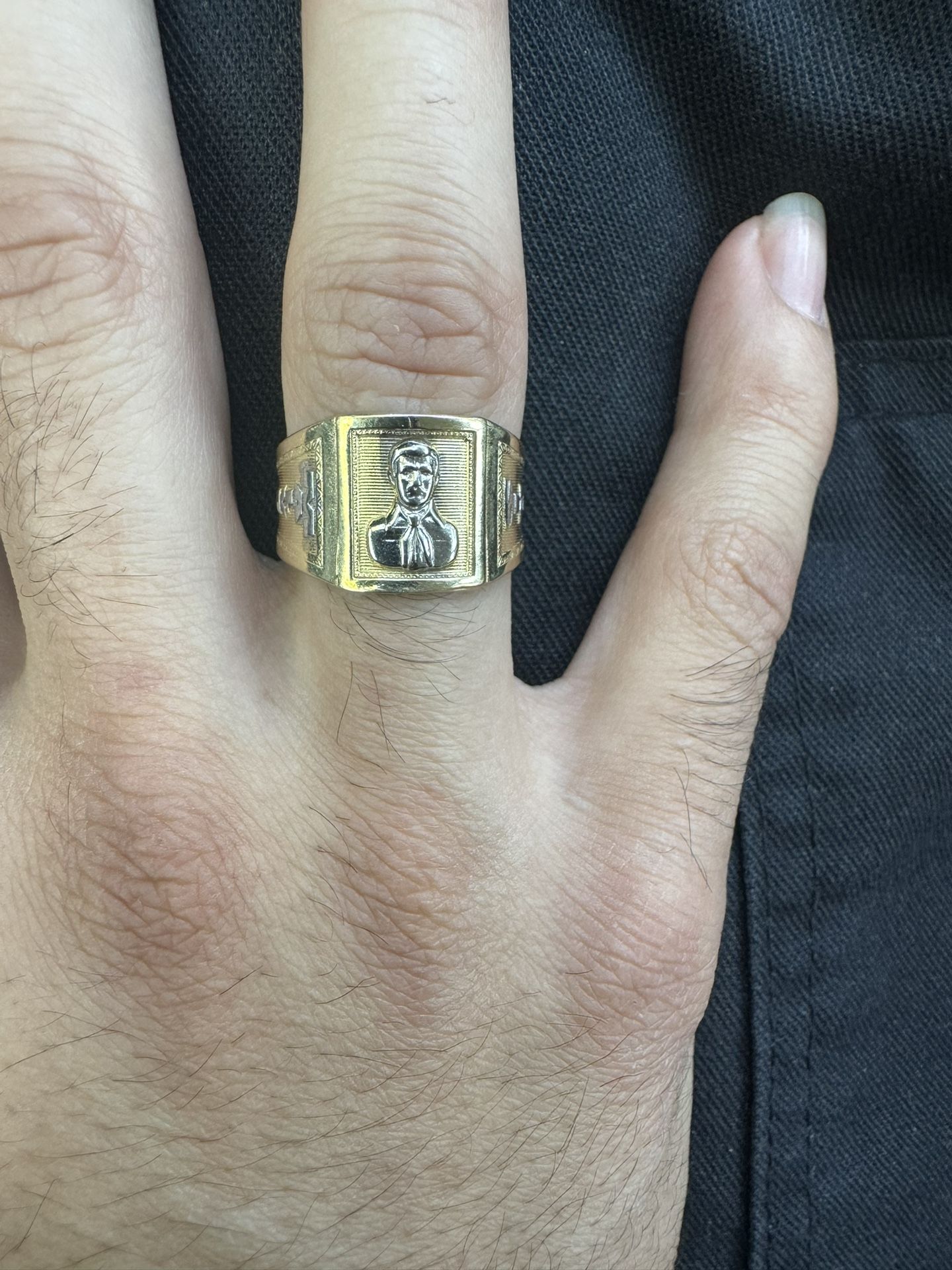 gold 10k Jesus Malverde ring