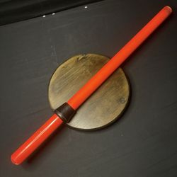 Wood Walking Stick 26" Orange with Rubber Hand Guard