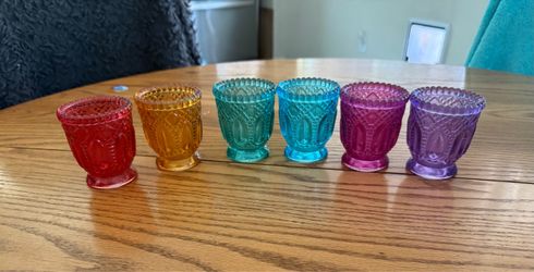 Jewel-toned votive candle holders