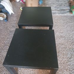 2 black matching end tables / Home decor stands