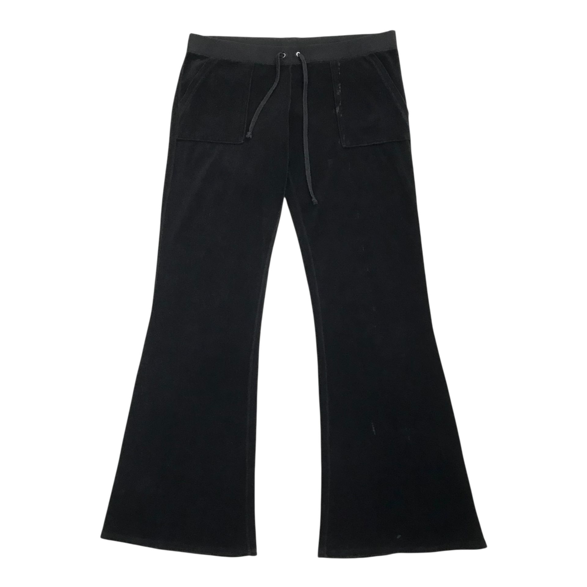 Juicy Couture Pants Medium M Women Black Boot Flare Velour Jogger Sweatpants Y2K