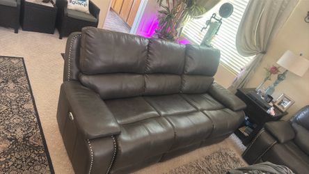 Leather reclining couch