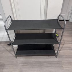 3 Tier Shoe Rack 32x11.5x31 Metal Fabric Storage Shelf