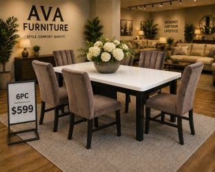 7pc Dining Room Table Set 
