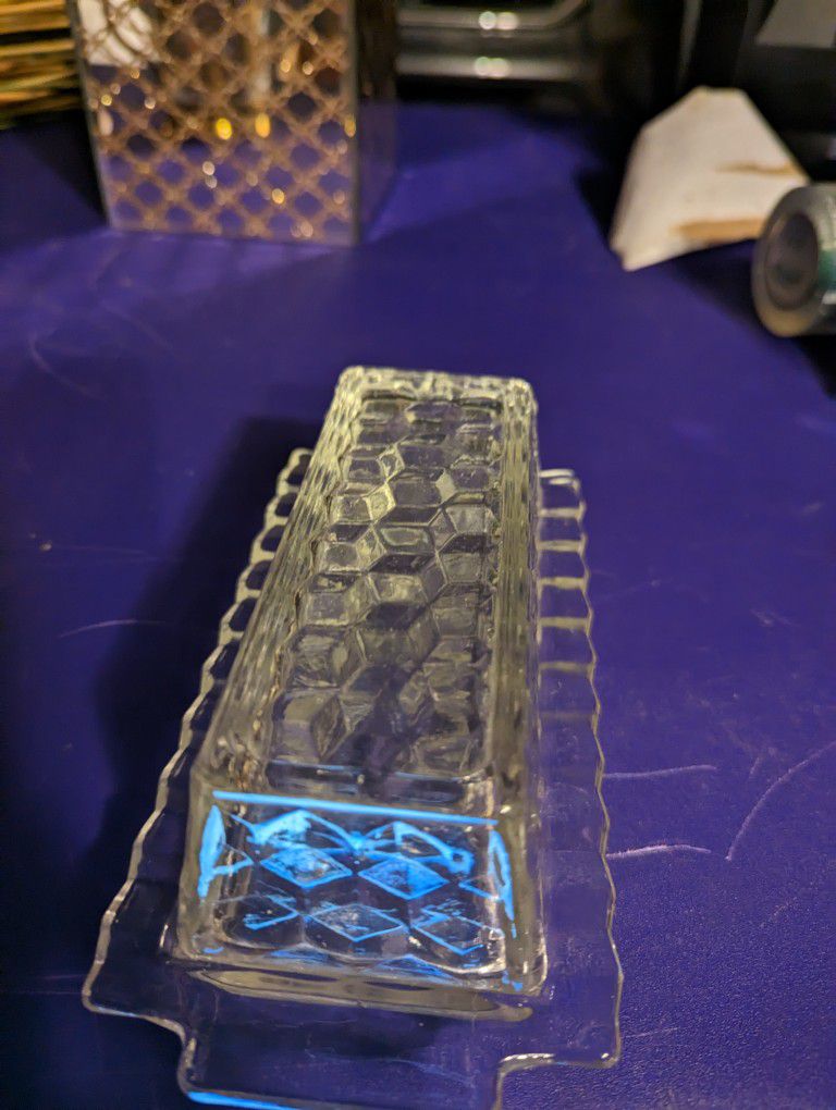 Vintage Glass Butter Dish