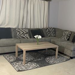 Sofa with rug
