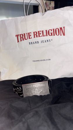 True Religion Black and White Belt