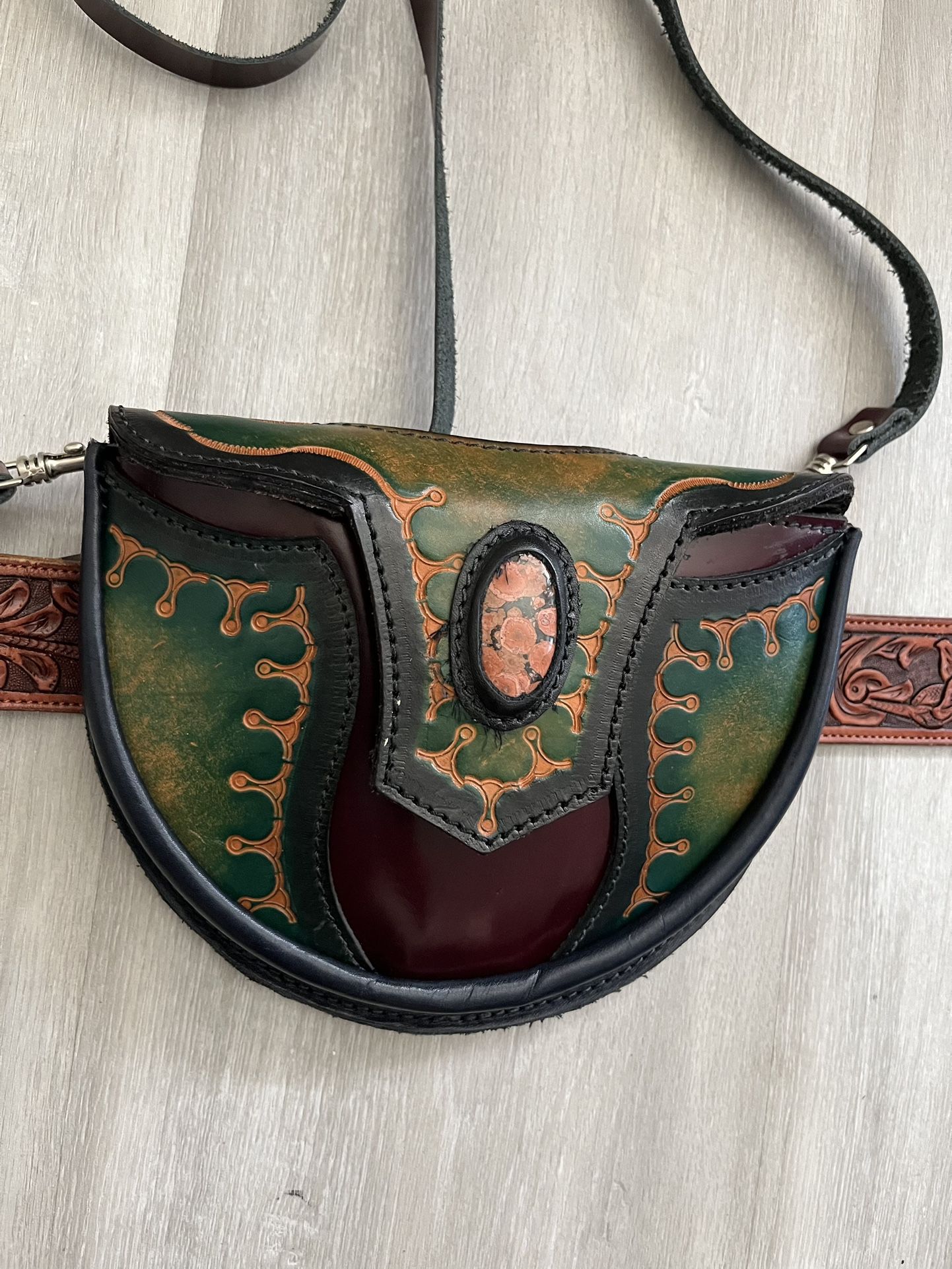 Handmade Leather Waist Bag With Adjustable Belt 