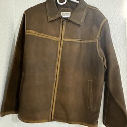 Leather Jacket XL, brown color. Chaqueta de Cuero XL, color cafe.